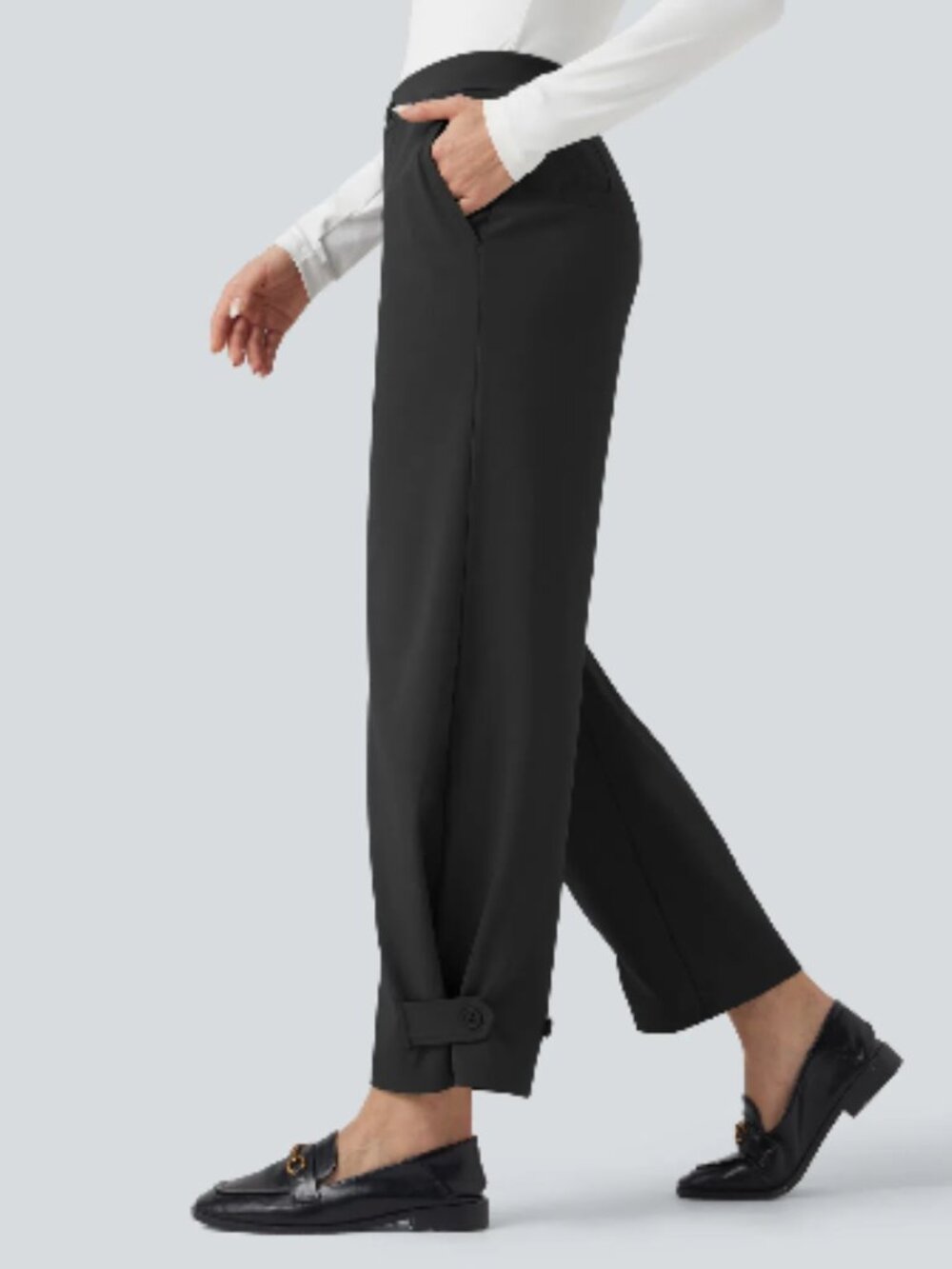 HALARA Black mid rise stretch Tailored work pant size xl retail $39.95